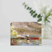 Red Canoe Fishing Winslow Homer Postkarte (Stehend Vorderseite)