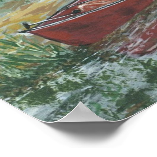 Red Canoe Poster (Ecke)