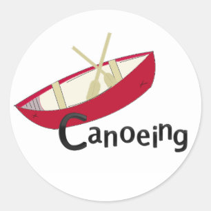 Red Canoe Runder Aufkleber