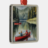 Red Canoe Wilderness Camping Weihnachten Ornament Aus Metall (Rechts)