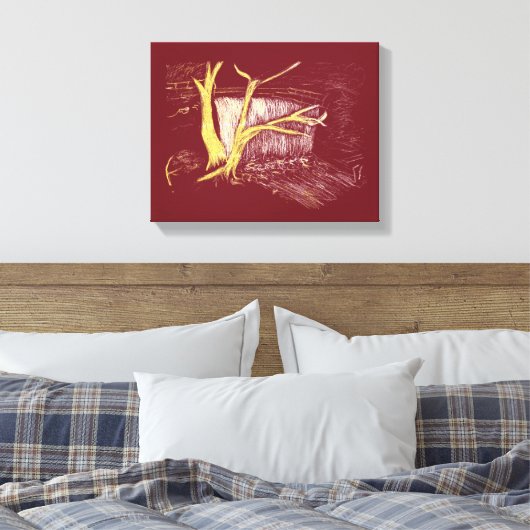Red Canvas Print Leinwanddruck (Insitu (Schlafzimmer))