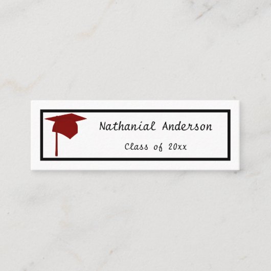 Red Cap - Name des Abschlusses Karten einfügen (Vorderseite)