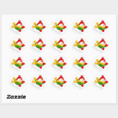 Red Cap Snowman Round Stickers (Blatt)