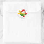 Red Cap Snowman Round Stickers (Tasche)