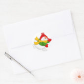Red Cap Snowman Round Stickers (Umschlag)