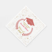 Red Cap und Laurel Graduation Party Napkins Serviette (Ecke)