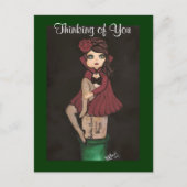 Red Caped Quantum Süsse denkt über euch Postkarte (Vorderseite)