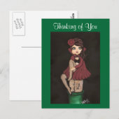 Red Caped Quantum Süsse denkt über euch Postkarte (Vorne/Hinten)