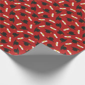 Red Caps Diplomas Pattern Graduation Party Geschenkpapier (Ecke)
