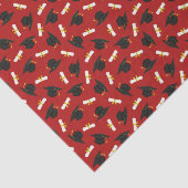Red Caps Diplomas Pattern Graduation Party Seidenpapier (Ausschnitt)