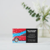 Red Car | Autowaschanlagen Visitenkarte (Stehend Vorderseite)