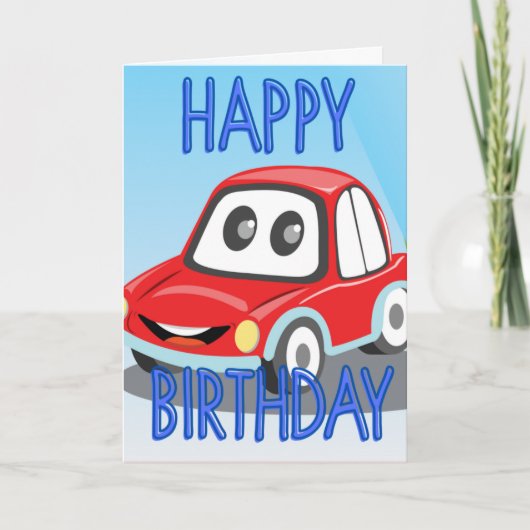 RED CAR BIRTHDAY CARD KARTE (Vorderseite)