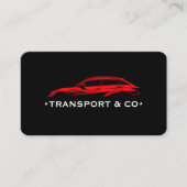 Red Car Driver Autos Care Transport Modernes Black Visitenkarte (Vorderseite)