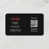 Red Car Driver Autos Care Transport Modernes Black Visitenkarte (Rückseite)