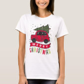 Red Car Frohe Weihnachtsbaum Farbenfrohe Funny T-S T-Shirt (Vorderseite)
