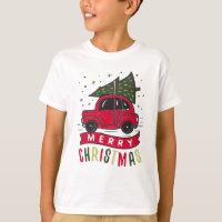 Red Car Frohe Weihnachtsbaum Farbenfrohe Sonne