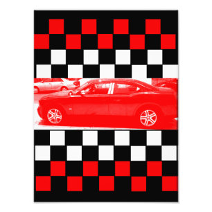 Red Car in der finalen Lane 1 Fotodruck