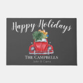 Red Car mit Weihnachtsbaum individuell anpassbar Fußmatte (Vorderseite)