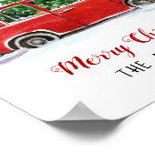 Red Car mit Weihnachtsbaumplakat Poster (Ecke)