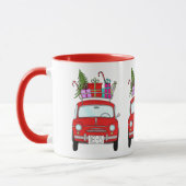Red Car mit Weihnachtsgeschenke Tasse (Links)