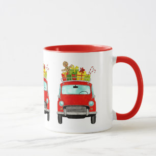 Red Car mit Weihnachtsgeschenken Coffee Tasse