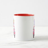 Red Car mit Weihnachtsgeschenken Wasserfarbe Tasse (Zentrum)