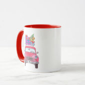 Red Car mit Weihnachtsgeschenken Wasserfarbe Tasse (Vorderseite Links)