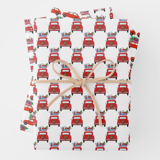 Red Car mit Weihnachtsgeschenkpapier Geschenkpapier Set (Beispiel)