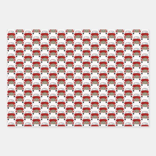 Red Car mit Weihnachtskreidepapier Geschenkpapier Set (Vorderseite 3)