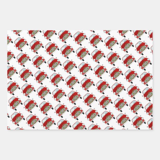 Red Car mit Weihnachtskreidepapier Geschenkpapier Set (Vorderseite 2)
