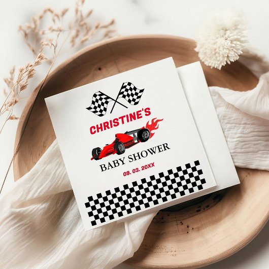 Red Car Race Baby Dusche Serviette