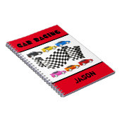 Red Car Racing Spiral Notebook Notizblock (Rechte Seite)