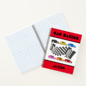 Red Car Racing Theme Spiral Notebook Notizblock (Innenseite)