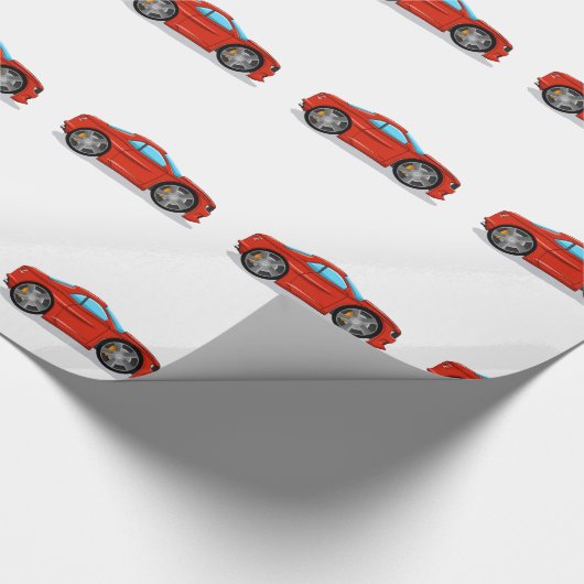 Red Car Tuning Geschenkpapier (Ecke)