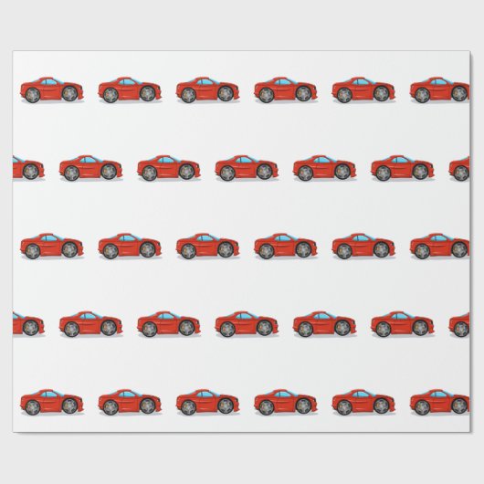 Red Car Tuning Geschenkpapier (Flach)