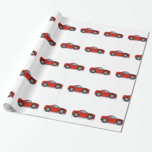 Red Car Tuning Geschenkpapier (Ungerollt)