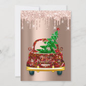 Red Car Weihnachtsbrunch Tree Rose Tropfen Einladung (Rückseite)