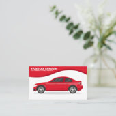 Red Car | Wellenhintergrund Visitenkarte (Stehend Vorderseite)