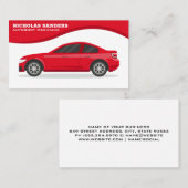 Red Car | Wellenhintergrund Visitenkarte (Vorne/Hinten)