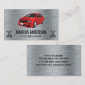 Red Car | Wrenches | Metallisch Visitenkarte (Vorne/Hinten)