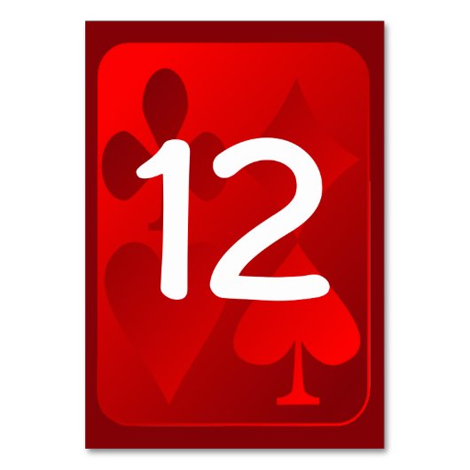 Red Card Anzug Custom Wedding Tischnummer (Rückseite)