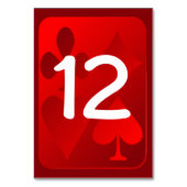 Red Card Anzug Custom Wedding Tischnummer (Vorderseite)