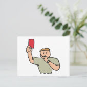Red Card Football Schiedsrichter Postkarte (Stehend Vorderseite)