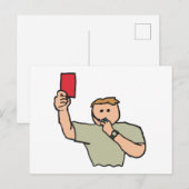Red Card Football Schiedsrichter Postkarte (Vorne/Hinten)