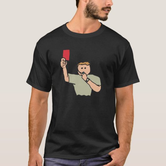Red Card Football Schiedsrichter T-Shirt (Vorderseite)