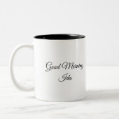 Red Cardinal and Pine Two-Tone Coffee Mug Zweifarbige Tasse (Links)