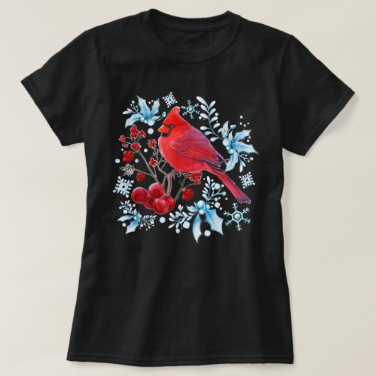 Red Cardinal Bird Lovers Birdwatching Christmas Bi T-Shirt (Design vorne)