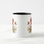 Red Cardinal Floral Ceramic Mug – 11oz Tasse (Zentrum)