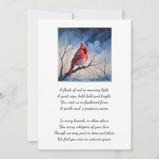 Red Cardinal Funeral Memorial Thank You Card Dankeskarte (Vorderseite)