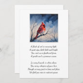 Red Cardinal Funeral Memorial Thank You Card Dankeskarte (Vorne/Hinten)